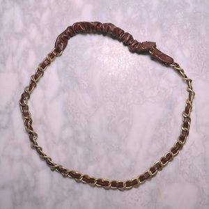 Banana Republic belt-braided gold metal chain+ leather,or repurpose for anything